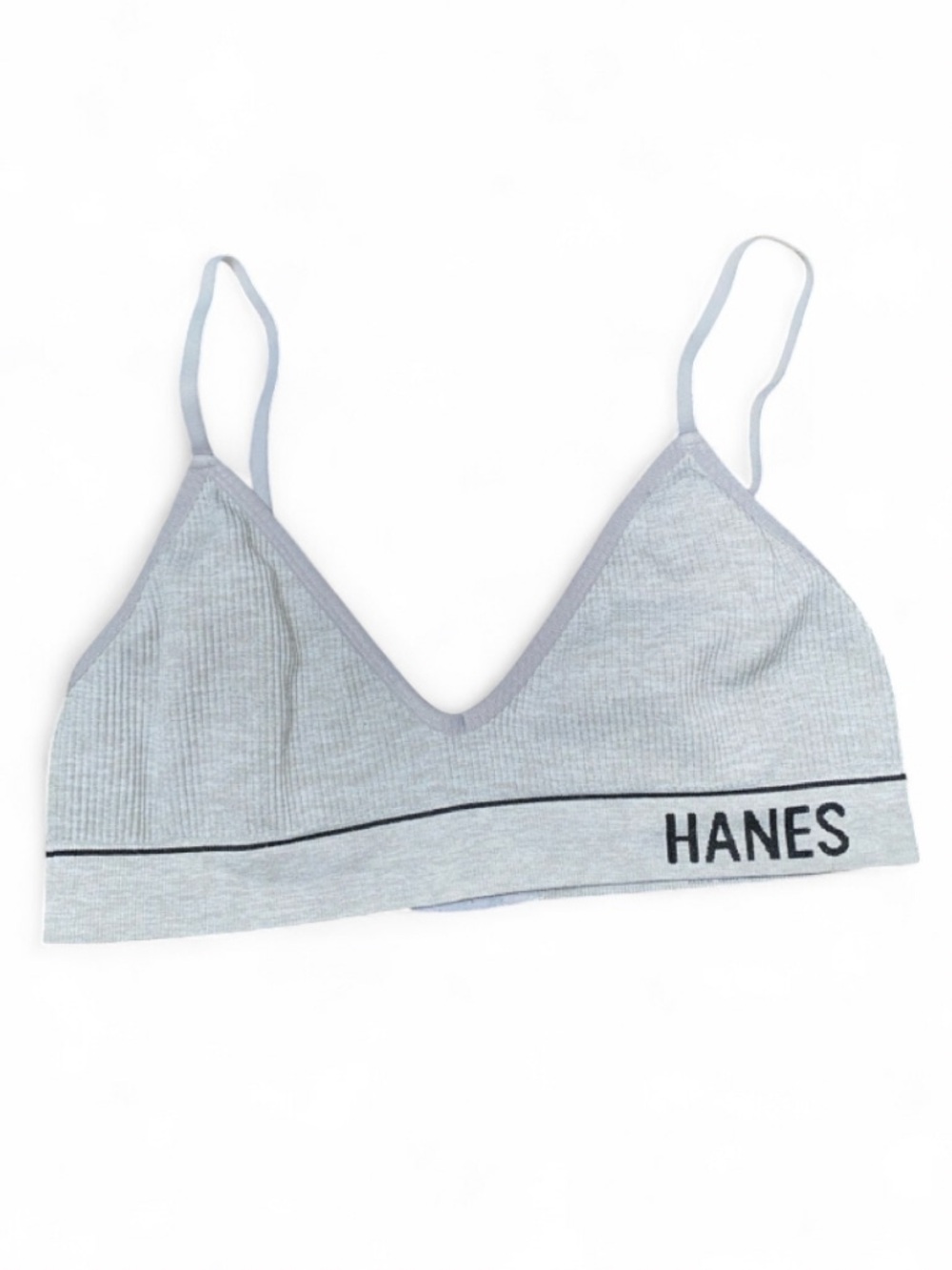 Super Comfy Stretchy Hanes Gray Ribbed Bralette